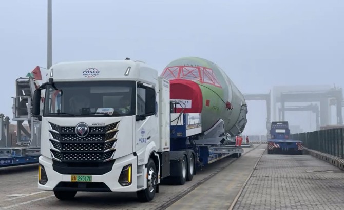 空客大部件首次全电公路转运，欧曼银河5M极效护航
